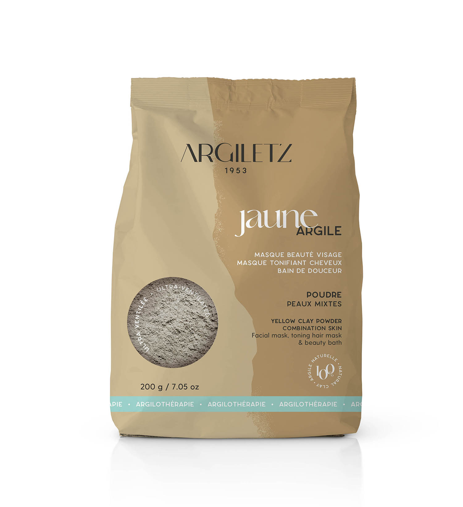 Argile jaune en poudre ultra ventilée