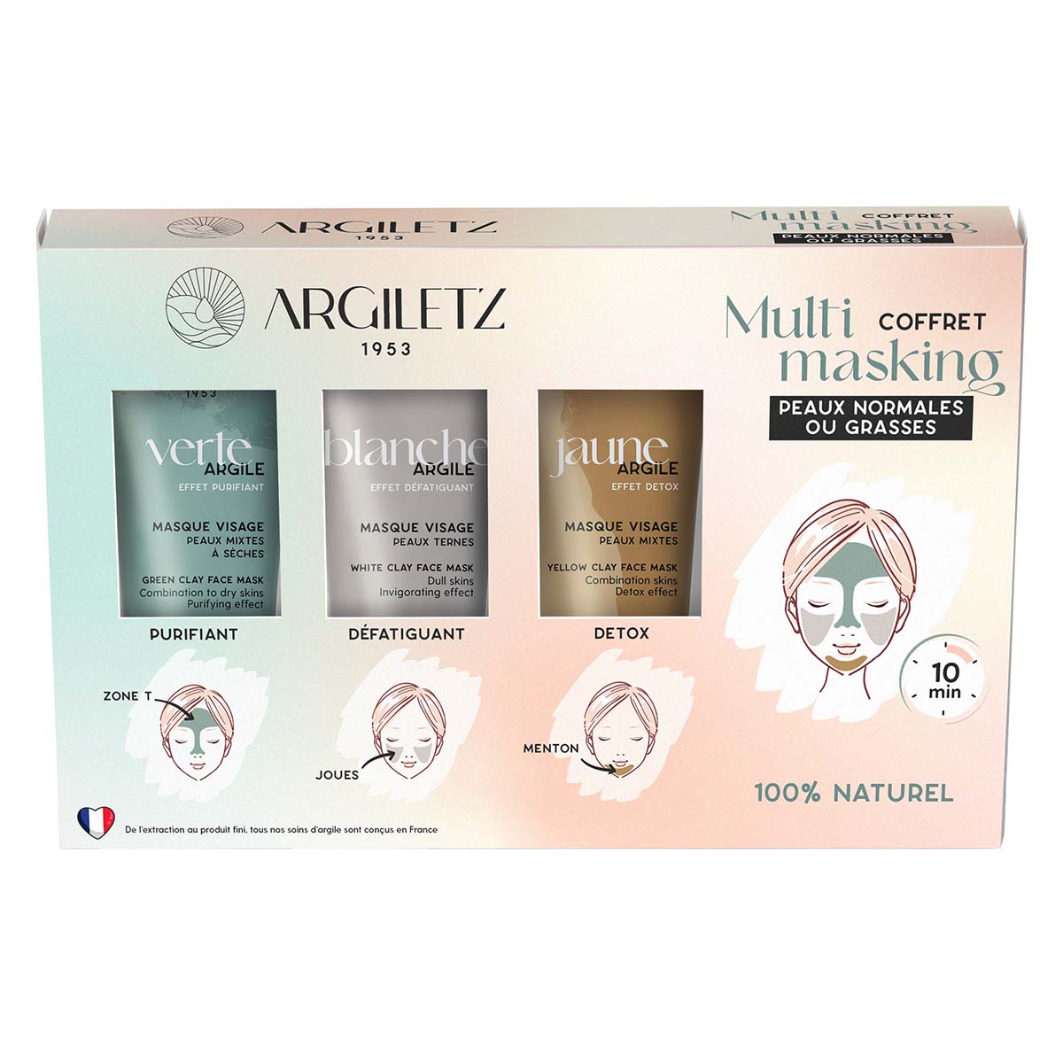 Trio box of mini clay masks oily skin
