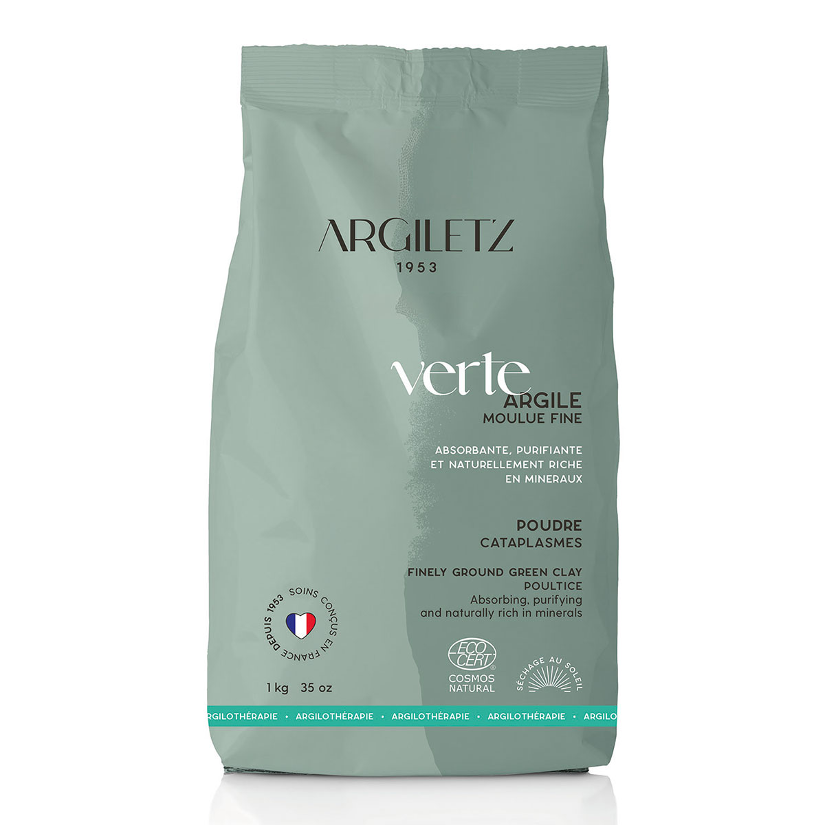 Argile verte en poudre moulue fine - Certifiée COSMOS NATURAL**