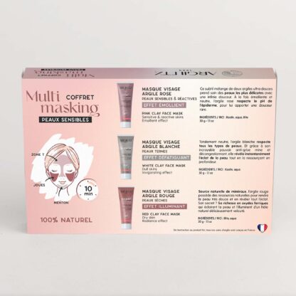 Coffret trio de mini masques à l'argile peaux sensibles – Image 2
