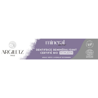 DUO dentifrice REMINÉRALISANT CERTIFIÉ BIO* romarin + brosse à dents en bambou – Image 2