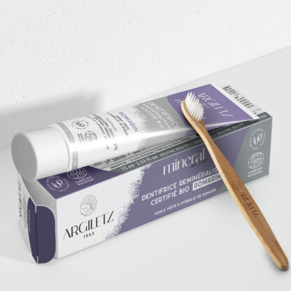 DUO dentifrice REMINÉRALISANT CERTIFIÉ BIO* romarin + brosse à dents en bambou